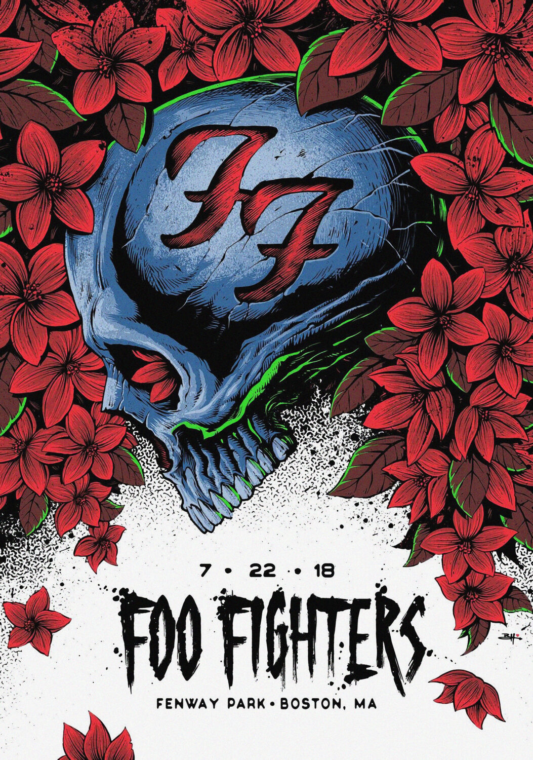 FOO FIGHTERS Concrete & Gold 2018 Tour Fenway Park, Boston Poster