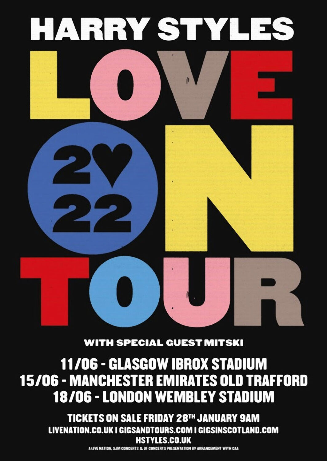 HARRY STYLES Love On Tour 2022 Tour Poster