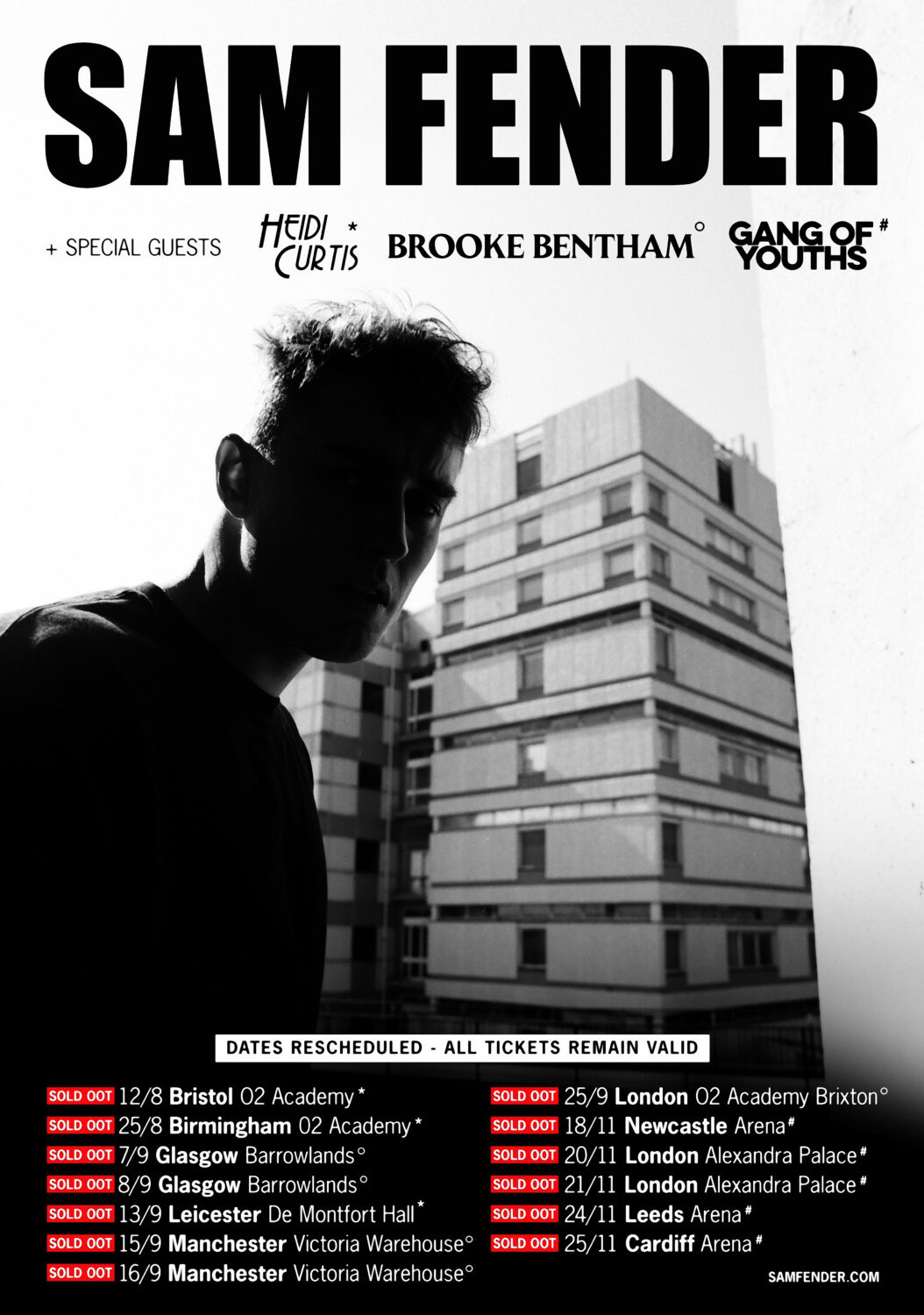 SAM FENDER 2022 UK Tour Poster