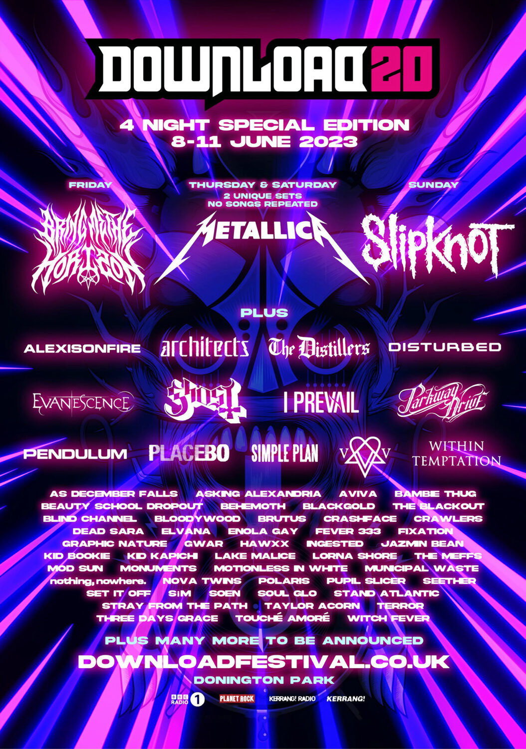 DOWNLOAD FESTIVAL 2023 Line Up Poster
