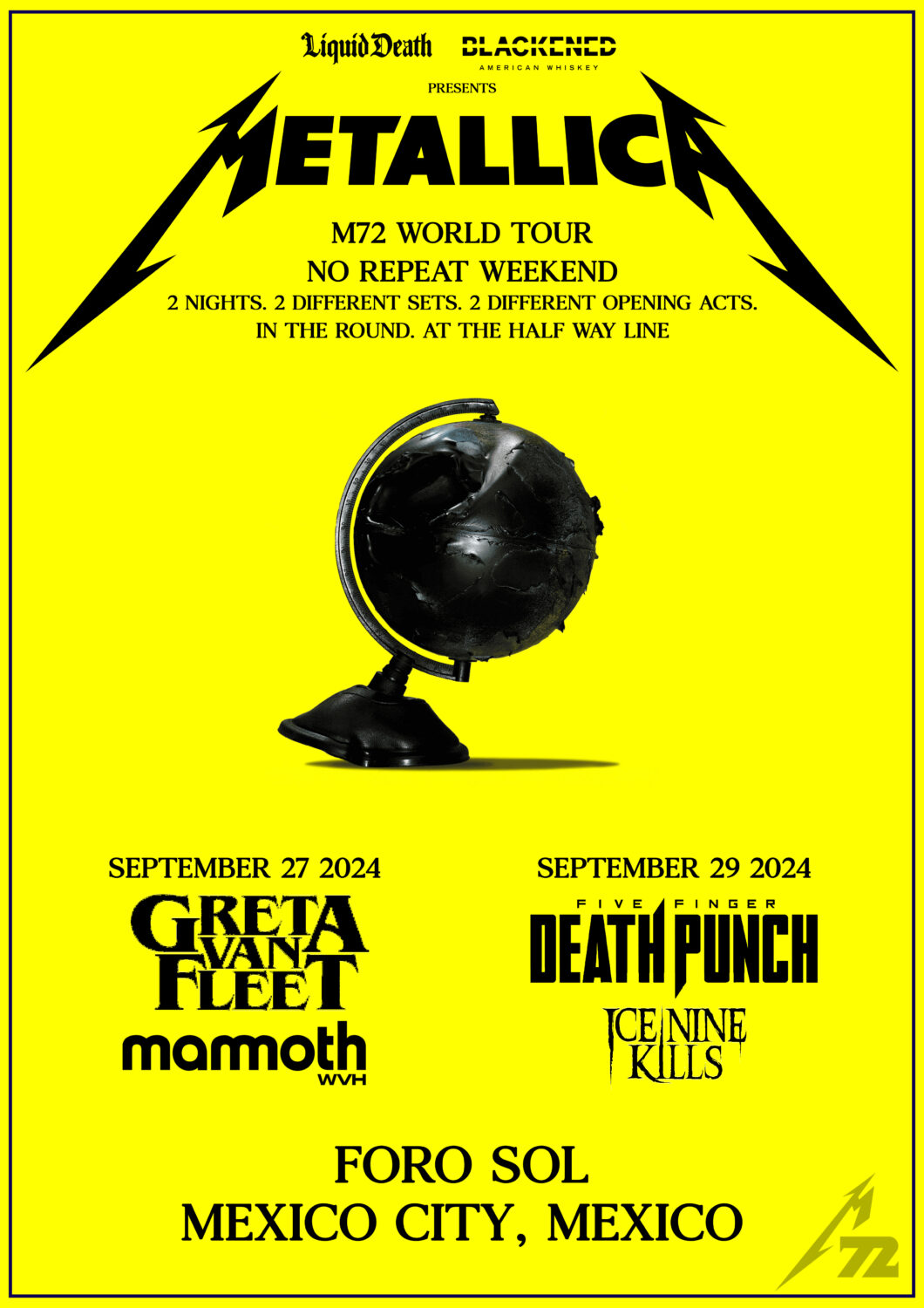 METALLICA 72 Seasons 2023/2024 M72 World Tour MEXICO CITY Foro Sol 2729/09 Poster Print