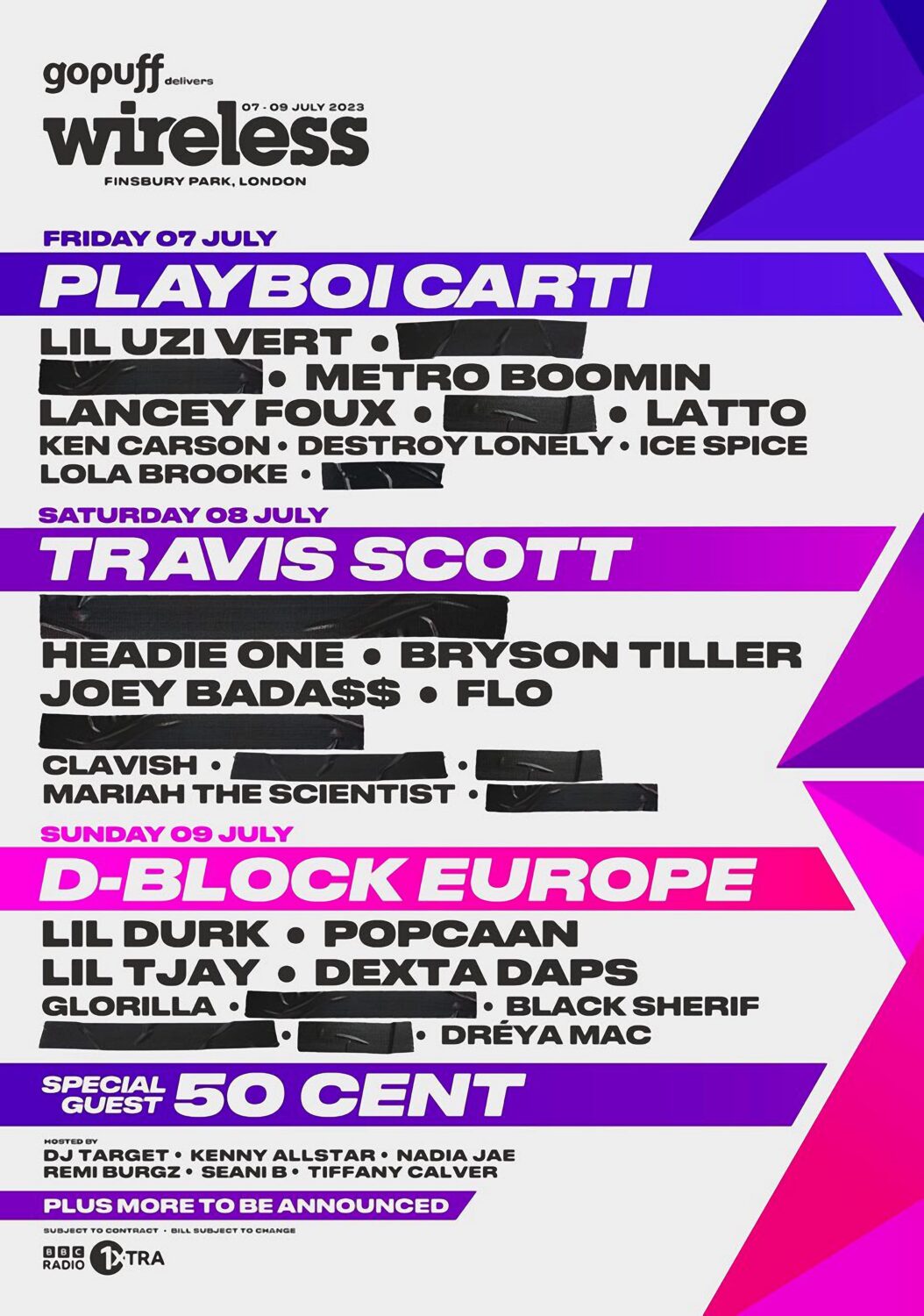 WIRELESS FESTIVAL July 2023 London Poster