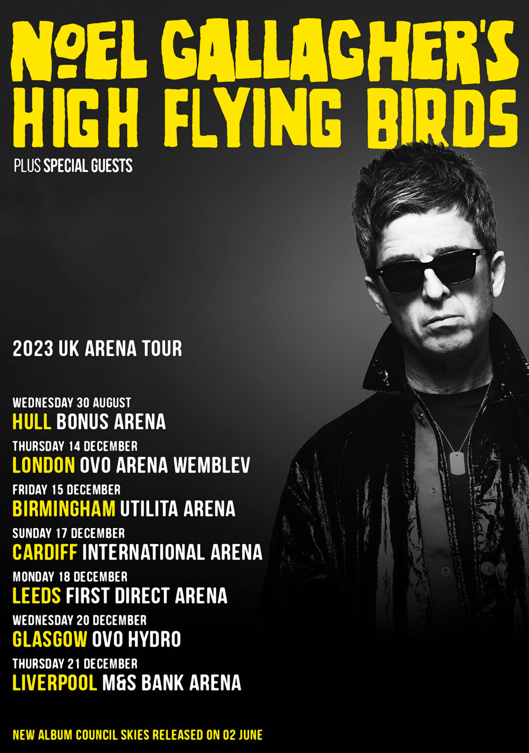 NOEL GALLAGHER 2023 UK Arena Tour Poster Print