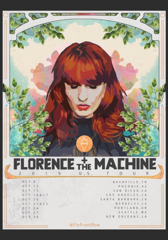 FLORENCE + THE MACHINE How Big How Blue 2015 U.S. Tour Poster prints4u