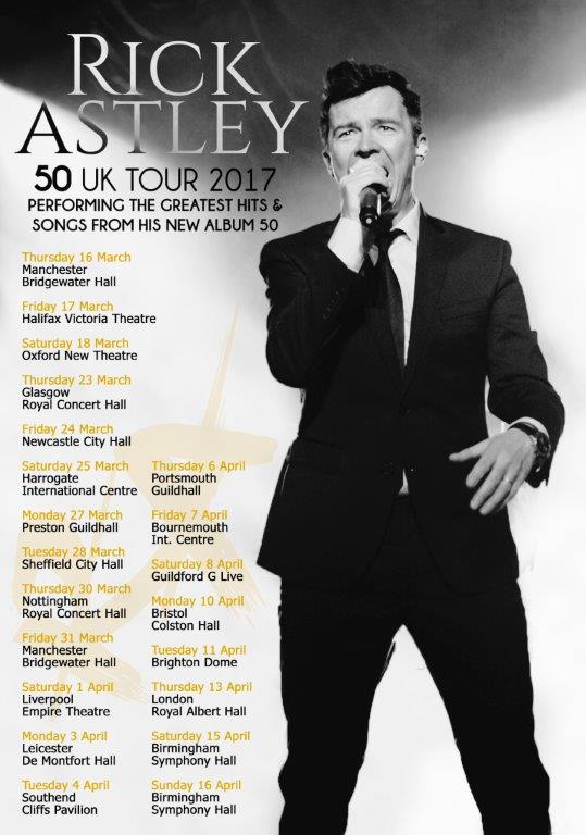 RICK ASTLEY 50 2017 UK Tour Poster prints4u