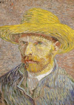 VINCENT VAN GOGH Self-Portrait with Straw Hat Poster Print