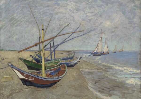 VINCENT VAN GOGH Fishing Boats on the Beach at Saintes-Maries Poster Print