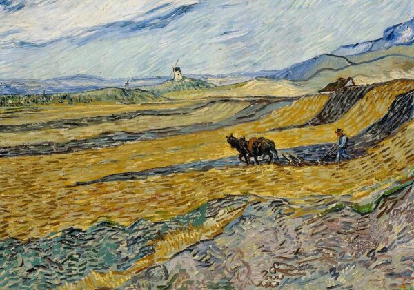 VINCENT VAN GOGH Enclosed Field with Ploughman Poster Print