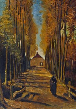 VINCENT VAN GOGH Avenue of Poplars at Sunset Poster Print