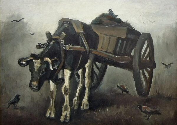 VINCENT VAN GOGH Cart with a Black Ox Poster Print