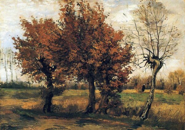 VINCENT VAN GOGH Autumn Landscape with Four Trees Poster Print