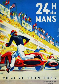 24H DU MANS 1959 Monaco Grand Prix Race Poster Print