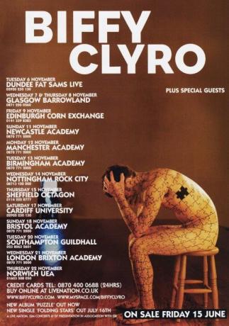 BIFFY CLYRO Puzzle 2007 UK Tour Poster