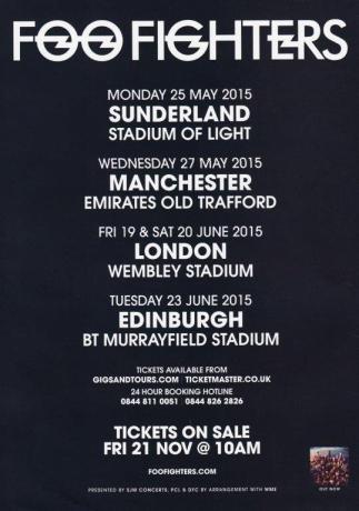 FOO FIGHTERS Sonic Highways 2015 UK Tour Poster Print