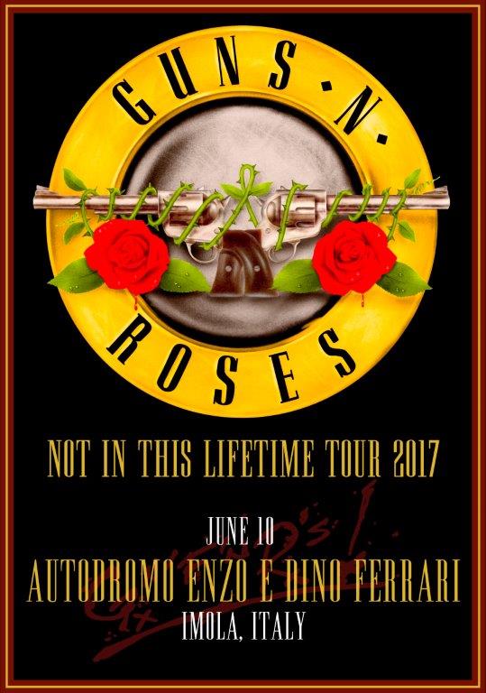 GUNS N ROSES Autodromo Enzo e Dino Ferrari - June 10 2017 Poster Print