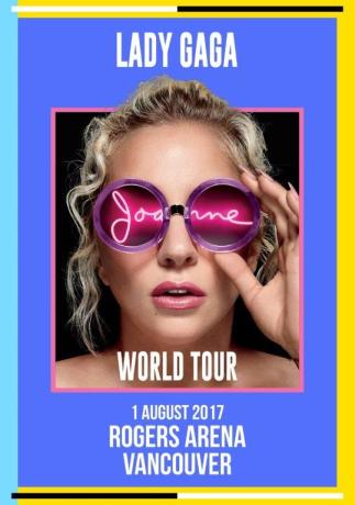 LADY GAGA Joanne 2017 Tour: Rogers Arena Vancouver Poster Print