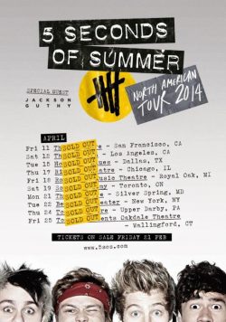 5 SECONDS OF SUMMER North American 2014 Tour Poster Print - prints4u