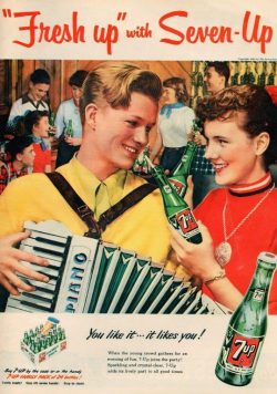 7UP Lemonade Drink In A Bottle Boy Girl Poster Print