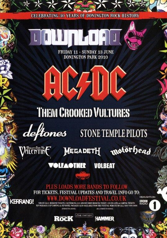 AC/DC Download Festival 2010 Poster Print - prints4u