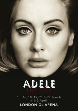 ADELE London o2 Arena 15-22 March 4-5 April 2016 Poster