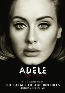 ADELE Palace Of Auburn Hills 6-7 September 2016 Poster Print