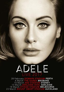 ADELE Live 2017 Australia New Zealand Tour Poster Print