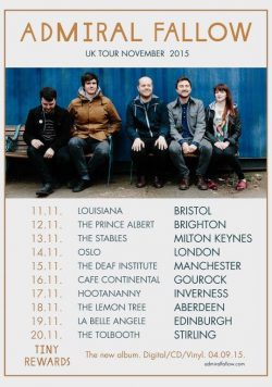 ADMIRAL FALLOW Tiny Rewards 2015 UK Tour Poster Print