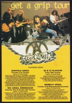 AEROSMITH Get A Grip 1993 UK Tour Poster Print