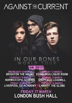 AGAINST THE CURRENT In Our Bones 2017 Tour Poster Print