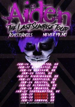 AIDEN The Last Sunrise 2016 UK Tour Poster Print