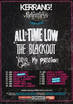 ALL TIME LOW Kerrang 2010 UK Tour Poster Print