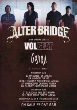 ALTER BRIDGE The Last Hero 2016 UK Tour Poster