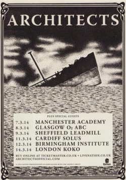 ARCHITECTS Lost Forever // Lost Together 2014 Tour Poster Print