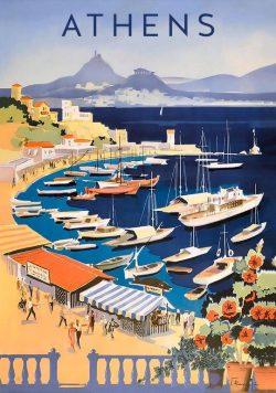 ATHENS Vintage Travel Poster Print