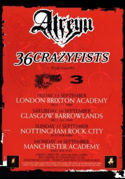 ATREYU - 36 CRAZYFISTS 2006 UK Tour Poster Print