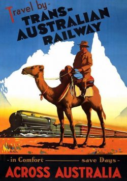 AUSTRALIA - Travel By Trans Australian Railway -  Vintage Travel Poster Print