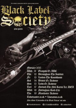 BLACK LABEL SOCIETY Black Vatican 2015 UK Tour Poster Print