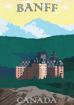 BANFF Vintage Travel Poster Print