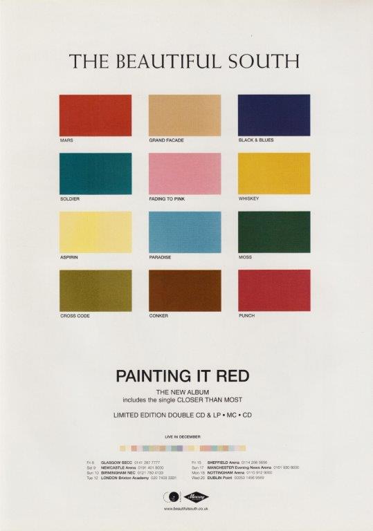 THE BEAUTIFUL SOUTH Painting It Red Poster prints4u