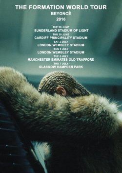 BEYONCE The Formation 2016 UK Tour Poster