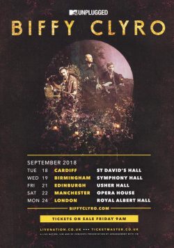 BIFFY CLYRO MTV Unplugged Tour 2018 UK Poster