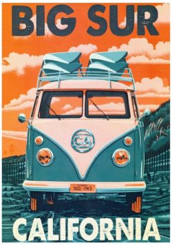 BIG SUR - California - Vintage Travel Poster