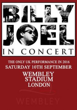 BILLY JOEL London Wembley Stadium - 10th September 2016 Poster