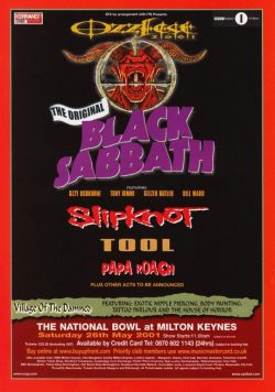 BLACK SABBATH Ozzfest Milton Keynes Bowl 2001 Poster