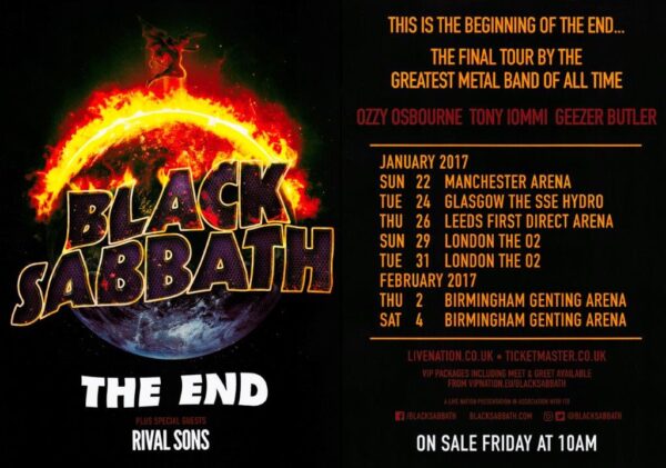 BLACK SABBATH The End Jan/Feb 2017 UK Tour Poster Print