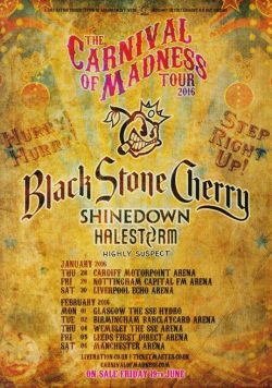 BLACK STONE CHERRY Carnival Of Madness 2016 Tour Poster Print