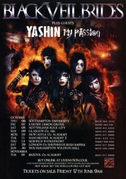 BLACK VEIL BRIDES Set The World On Fire 2011 UK Tour Poster Print