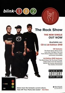 BLINK 182 The Rock Show Poster Print