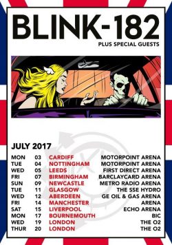 BLINK 182 California July 2017 UK Arena Tour Poster Print