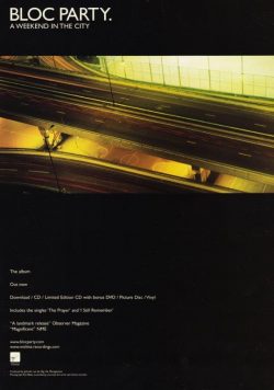 BLOC PARTY A Weekend In The City Poster Print